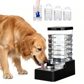 RIZZARI 10L Gravity Dog Water Bowl Dispenser: Wide Mouth Filter-Free Design