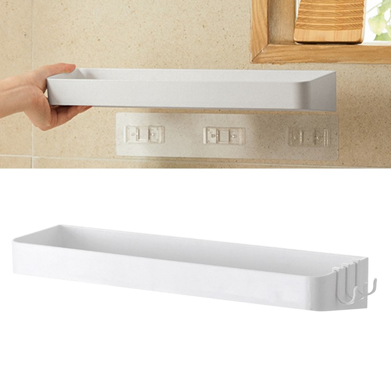 Wall Mounted Bathroom Shelf Multipurpose Modern Minimalism Style Punch Free