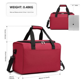 Kono Ryanair 40x20x25 Under The Seat Holdall Cabin Hand Luggage Carry-On Travel Bag 20L (Burgundy)