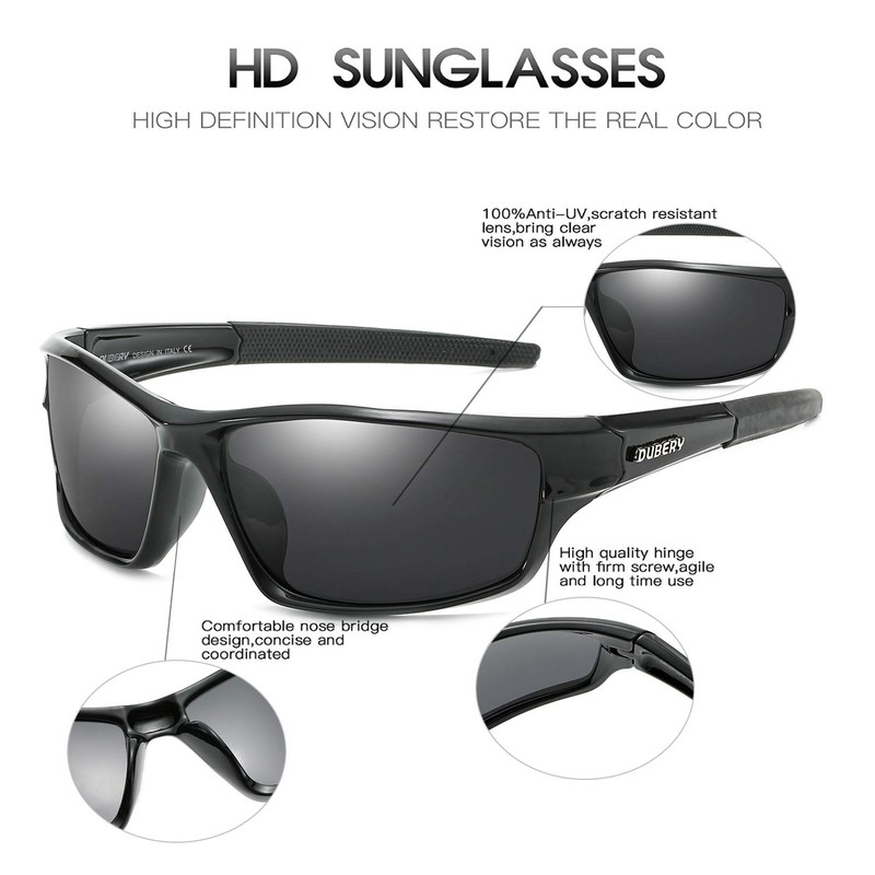 DUBERY Sport Polarized Sunglasses for Men UV Protection Driving Fishing