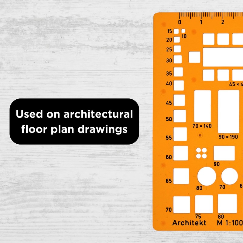 Architecture Stencil 1:100 - Stencil Sanitary 1:100 - Furniture Drawing