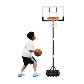 Seray Kids Basketball Hoop, 3.2 to 7.2FT Adjustable Height, Swimming Pool Basketball Hoop Outdoor 28in Backboard for Kids/Adults Indoor Outdoor - Color: White