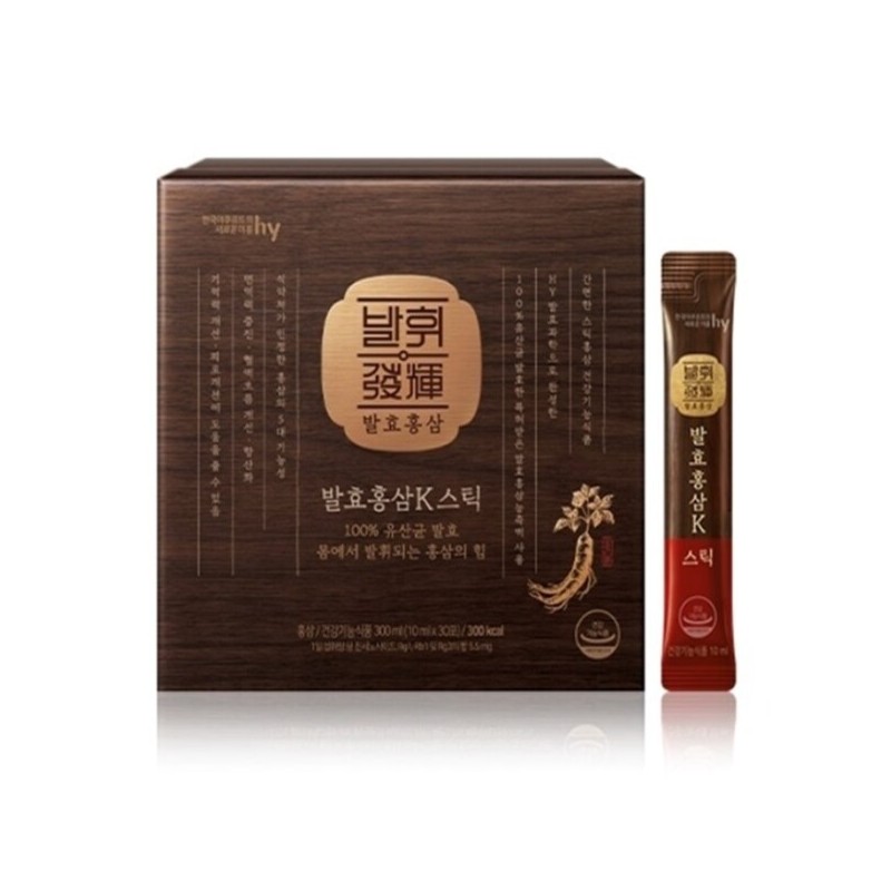 한국야쿠르트 발효홍삼 K 스틱 10ml x 30포 부모님선물 명절선물 Korea