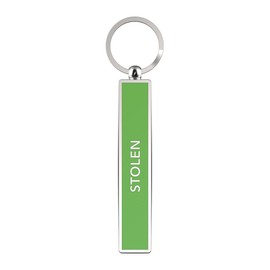 IF Show Offs Keys, Novelty Metal Keyrings with Enamel Infill - Stolen - Lime Green