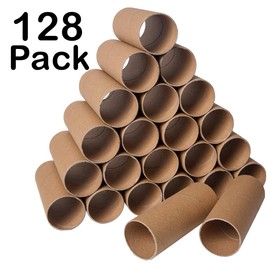 128 Pack Thick Cardboard Tubes for Crafts - Bulk Craft Rolls - Round Cardboard Tubes - Craft Tubes - Toilet Paper Rolls Crafts - Paper Tube for Crafts - Craft Round Tubes 1.57 x 3.9 Inches - Brown