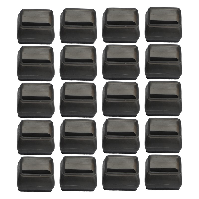 20 Pcs Chair Leg Floor Protector Rectangular Transparent Black Felt
