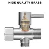 Brass Metal T Adapter with Shut Off Valve,7/8 1/2 Bidet