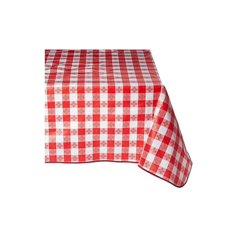 Winco TBCS-52R Checkered Table Cloth, 52-Inch x 52-Inch, Red,White, Red,Medium