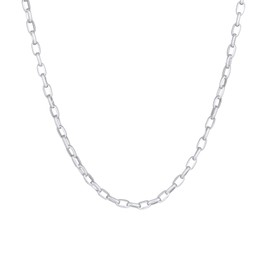 Kuzzoi Exclusive 0102792120 Men's Necklace with Round Anchor Links (5 mm) Polished for Pendants, Solid Link Chain for Men or Boyfriend, Robust Men's Chain Made of 925 Sterling Silver, Length 50-60 mm,