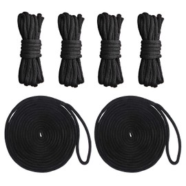 Double Braided Nylon Rope, Boats Docking Lines 3/8 1/2 5/8 inch Marine Rope Better Boat with Eye Loop Boat Accessories for Boat 16.5 FT 25 FT 50FT Boating Gifts for Men (1/2"x 25" 2PCS)