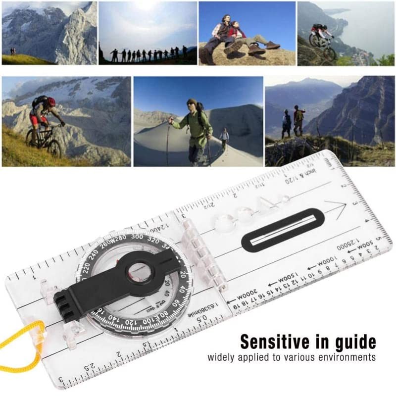 AIMALL Pocket Navigation Compass with Map Reading Magnifier, Base Plate,