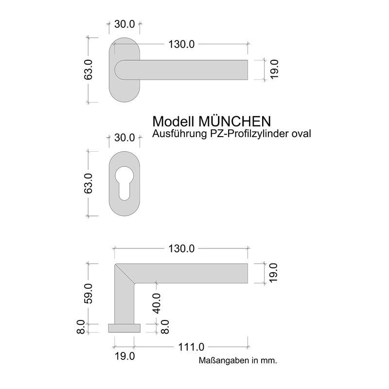 Gedotec Door Handle Room Door Handle Stainless Steel Door Fitting