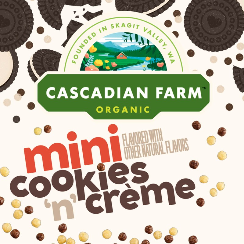 Cascadian Farm Organic Mini Cookies 'n' Crème, Gluten Free Cereal,