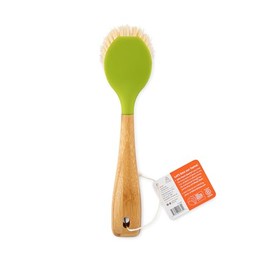 Full Circle Be Good Daily Dish Brush-Bamboo Handle Dish Brush–Sustainable Kitchen Cleaning with Tough Bristles, Green