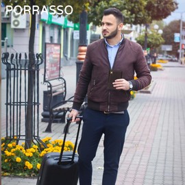 PORRASSO Passport Holder Travel Wallet with RFID Blocking Card Case Organiser PU Travel Accessories Lightweight Passport Cover for Men Women Coffee