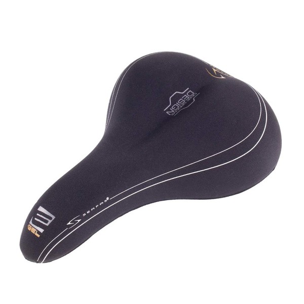 SURFAS 652076 E-GEL Dual Density Men's Bicycle Saddle, Lycra Material, 1.0 x 6.9 inches (27 x 175 mm)