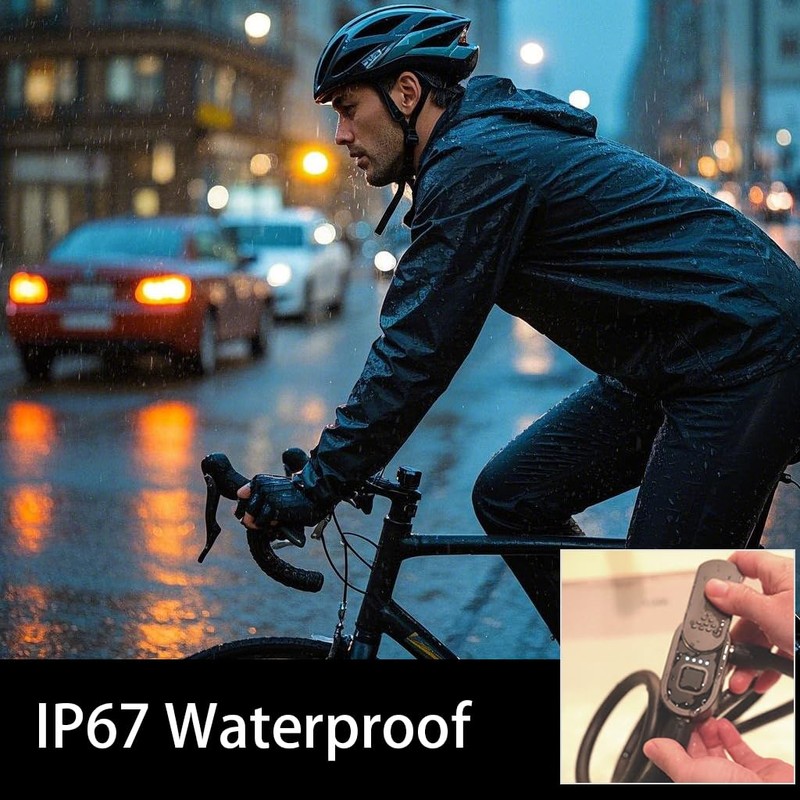 Fingerprint Bike Cable Lock, eLinkSmart 59'' Waterproof Heavy Duty Electric
