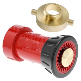 QWORK 1-1/2" NST/NH Fire Hose Nozzle & Brass Fire Hydrant Adapter, 2-1/2" NST (NH)