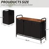 Azaeahom 3 Section Laundry Hamper with Shelf, Laundry Basket Organizer