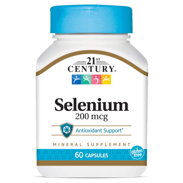 21st Century Selenium 200 Mcg Capsules, 60 Count (Pack of 2)