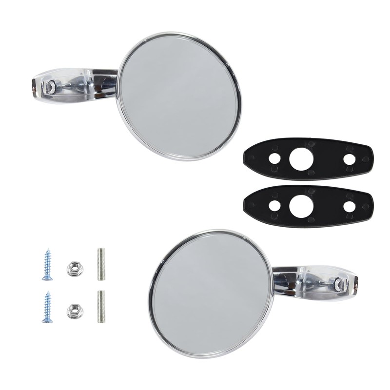 Pair(2) Chrome Door Mirrors Outside Exterior Rearview Compatible With 1966-1975