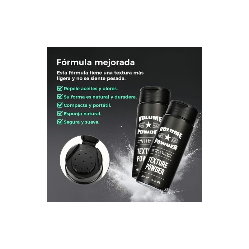 2PCS Polvo Texturizador Cabello Hombre,Polvo para Peinar Hombre
