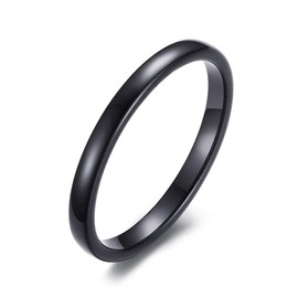 Rockyu Brand Ring, Popular, Tungsten, Women's, Men's, Simple, Black, Silver, Pink Gold, Thin Band, Width 0.08 inch (2 mm), Stylish, Fashion Accessory, blk
