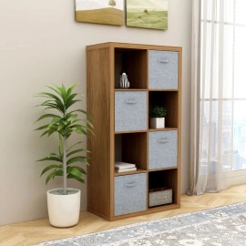 Smart Cube 8-Cube Organizer Walnut Color 2x4 Cube Bookcase with Opened Back Shelves for Home Office Storagecolor: as Pic Color