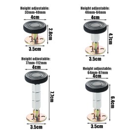 MEMOFYND 4 Pieces Adjustable Headboard Stopper, Bed Gap Filler, Bed Frame Anti-Shake Tool, Adjustable Bed Frame Anti-shake Tool with Thread, Headboard Plugs, Headboard Support