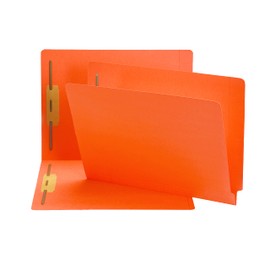 Smead End Tab Fastener File Folder, Shelf-Master Reinforced Straight-Cut Tab, 2 Fasteners, Letter Size, Orange, 50 Per Box (25640)