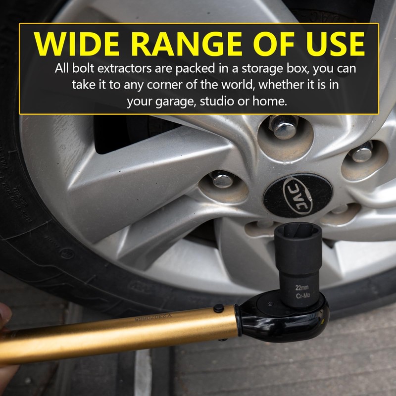 TOPEC Bolt Extractor Set, 10 Piece Lug Nut Remover Socket