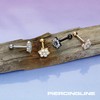 PIERCINGLINE Titanium Ear Piercing with Internal Thread Crystal Flower Piercing