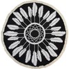 styleBREAKER round beach towel with dreamcatcher and feather print, fringing,
