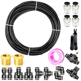 TAILONZ PNEUMATIC Black DOT 3/8 Inch od 10 Meter 32.8ft Nylon Air Tubing Kit Pipe Hose Air Line Tubing Or Fluid Transfer Pneumatic tubing