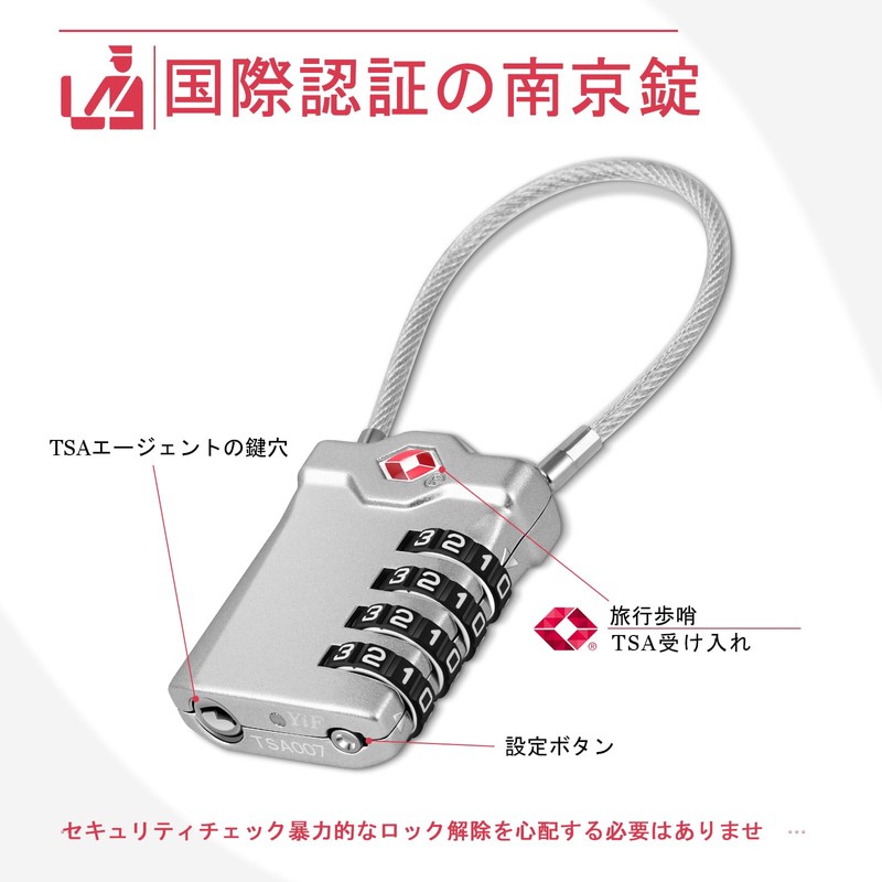 NAGE Padlock, 4 Digit Tsa Lock, Small Dial Lock, PIN