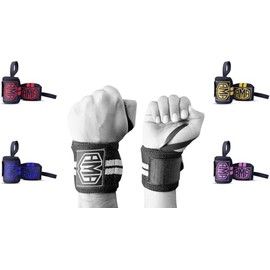 Wrist Wraps for Weightlifting – 18" Professional Grade Cotton Straps with Thumb Loop – Heavy Duty Wrist Support for Powerlifting, Bodybuilding, CrossFit, Strength Training, Gymnastics & Calisthenics (White)