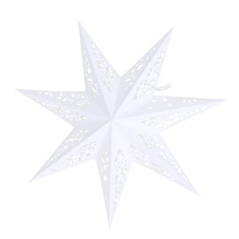 Homoyoyo Paper Stars Lightsshade Christmas Paper Stars Paper Star Lamp Shade, White Hollow Out 7- Point Glitter Star Decor Christmas Star Lights Hanging Stars Ornament for Weddings Christmas Home