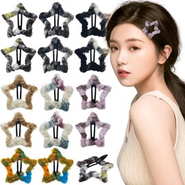 14 PCS furry Star Snap Hair Clips Non-slip Toddlers Colorful Cute Lovely Metal Hair Barrettes Hair Accessories for Women Girls 2000s Y2K (Style 2)