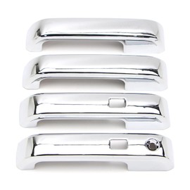 Dreamseek Door Handle Cover for Ford F-150 F150 4DR 2021 2022 2023 Exterior ABS Molding Trim Decoration Protector w/ 2 Smart Keyhole (Chrome)