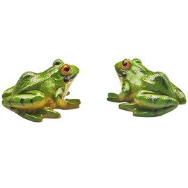 MAOMIA 2pcs Miniature Frog Figurine, Fish Tank Decoration Fairy Garden Turtle Statue Landscape Indoor Outdoor Decor Ornament