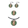 Stainless Steel Hanging Earrings, Diameter 20mm, Handmade,Illustration Icon Feminist