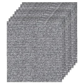 YXQ Carpet Tiles Peel and Stick 15Pcs Squares Carpet 12”x 12” Self Adhesive Non-Slip Carpet Floor Tiles Easy DIY for Bedroom,Living Room (Light Gray)