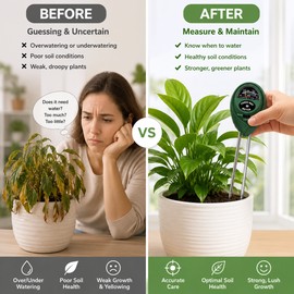 3-in-1 Soil pH Meter for Garden Plants – Moisture, Light & Acidity Tester for Flowers, Pots & Lawns