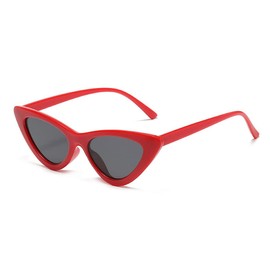 YooThink Cat Eye Sunglasses for Women Vintage Goggles Plastic Frame Sunglasses (Red)