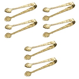 Alipis 3sets Foods Tongs Ice Cube Tong Rose Gold Kitchen Accessory Stainless Steel Serving 2pcs*3