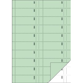 Sigel BO111 Ticket Book A4 2 x 50 Sheets 1000 Tickets with Carbon Paper Light Green