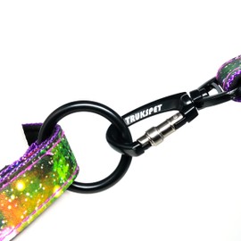 Dog Collar and Leash Set, Bungee Heavy Duty Adjustable Dogs Collars Leashs 4-6Ft Length with 2 Control Soft Padded Handle for Medium and Large Dog Daily Training and Walks Size:L-Galaxy