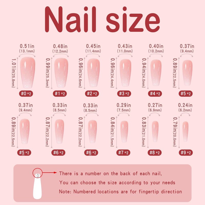 Yivaiks Bling Coffin Press on Nails Medium Fake Nails Tips