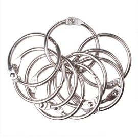 kuou 20 Pcs Metal Book Rings, Loose Leaf Binders Book Rings 25mm Inner Diameter Keychains (Silve)