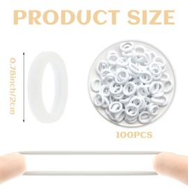 100 Pcs Baby Hair Bands, Toddler Hair Accessories Baby Hair Bobbles Mini Soft Small Hair Bands for Girls Kids Toddlers Women (White)